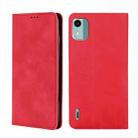 For Nokia C12 Skin Feel Magnetic Leather Phone Case(Red) - 1