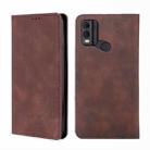 For Nokia C22 Skin Feel Magnetic Leather Phone Case(Dark Brown) - 1