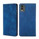 For Nokia C32 Skin Feel Magnetic Leather Phone Case(Blue) - 1