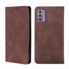 For Nokia G42 5G Skin Feel Magnetic Leather Phone Case(Dark Brown) - 1