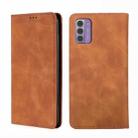 For Nokia G42 5G Skin Feel Magnetic Leather Phone Case(Light Brown) - 1