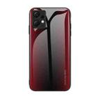 For Xiaomi Redmi Note 12 4G Global Texture Gradient Glass TPU Phone Case(Red) - 1