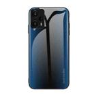 For Xiaomi Redmi Note 12 Turbo Texture Gradient Glass TPU Phone Case(Blue) - 1