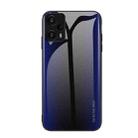 For Xiaomi Redmi Note 12 Turbo Texture Gradient Glass TPU Phone Case(Dark Blue) - 1