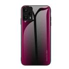 For Xiaomi Redmi Note 12 Turbo Texture Gradient Glass TPU Phone Case(Rose Red) - 1