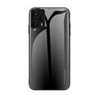 For Xiaomi Redmi Note 12 Turbo Texture Gradient Glass TPU Phone Case(Black) - 1