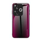 For Xiaomi Poco F6 Texture Gradient Glass TPU Phone Case(Rose Red) - 1