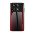 For Xiaomi Poco F6 Pro Texture Gradient Glass TPU Phone Case(Red) - 1