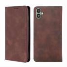 For Samsung Galaxy F14 5G Skin Feel Magnetic Leather Phone Case(Dark Brown) - 1
