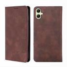 For Samsung Galaxy A05 4G Skin Feel Magnetic Leather Phone Case(Dark Brown) - 1