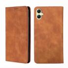 For Samsung Galaxy A05 4G Skin Feel Magnetic Leather Phone Case(Light Brown) - 1
