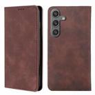 For Samsung Galaxy S24 5G Skin Feel Magnetic Leather Phone Case(Dark Brown) - 1