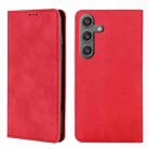 For Samsung Galaxy S24 5G Skin Feel Magnetic Leather Phone Case(Red) - 1