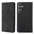 For Samsung Galaxy S24 5G Skin Feel Magnetic Leather Phone Case(Black) - 1