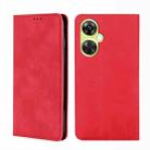 For OnePlus Nord CE 3 Lite 5G Skin Feel Magnetic Leather Phone Case(Red) - 1