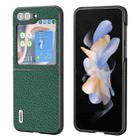 For Samsung Galaxy Z Flip5 ABEEL Genuine Leather Litchi Texture Phone Case(Green) - 1