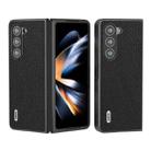 For Samsung Galaxy Z Fold5 ABEEL Genuine Leather Litchi Texture Phone Case(Black) - 1