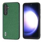 For Samsung Galaxy S23 FE 5G ABEEL Genuine Leather Litchi Texture Phone Case(Green) - 1