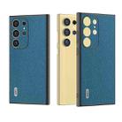 For Samsung Galaxy S24 Ultra 5G ABEEL Genuine Leather Litchi Texture Phone Case(Blue) - 1