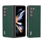 For Samsung Galaxy Z Fold6 ABEEL Genuine Leather Litchi Texture Phone Case(Green) - 1