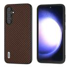 For Samsung Galaxy S23 FE 5G ABEEL Carbon Fiber Texture Protective Phone Case(Dark Brown) - 1