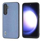 For Samsung Galaxy S23 FE 5G ABEEL Carbon Fiber Texture Protective Phone Case(Light Blue) - 1