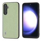 For Samsung Galaxy S23 FE 5G ABEEL Carbon Fiber Texture Protective Phone Case(Green) - 1