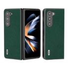 For Samsung Galaxy Z Fold5 ABEEL Cross Texture Genuine Leather Phone Case(Green) - 1
