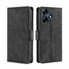 For Infinix Hot 30 4G Skin Feel Crocodile Magnetic Clasp Leather Phone Case(Black) - 1