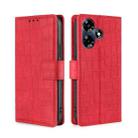 For Infinix Hot 30 4G Skin Feel Crocodile Magnetic Clasp Leather Phone Case(Red) - 1