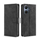 For Infinix Hot 30i 4G Skin Feel Crocodile Magnetic Clasp Leather Phone Case(Black) - 1