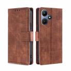 For Infinix Hot 30i 4G Skin Feel Crocodile Magnetic Clasp Leather Phone Case(Brown) - 1