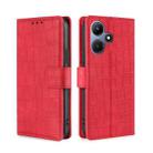 For Infinix Hot 30i 4G Skin Feel Crocodile Magnetic Clasp Leather Phone Case(Red) - 1
