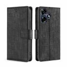 For Infinix Smart 7 HD Skin Feel Crocodile Magnetic Clasp Leather Phone Case(Black) - 1