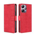 For Infinix Hot 30 Play 4G Skin Feel Crocodile Magnetic Clasp Leather Phone Case(Red) - 1