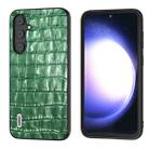 For Samsung Galaxy S23 FE 5G ABEEL Crocodile Texture Genuine Leather Phone Case(Green) - 1