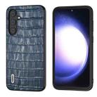 For Samsung Galaxy S23 FE 5G ABEEL Crocodile Texture Genuine Leather Phone Case(Blue) - 1