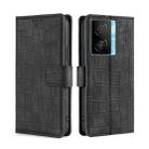 For vivo iQOO Z7x Skin Feel Crocodile Magnetic Clasp Leather Phone Case(Black) - 1