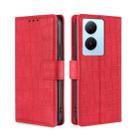 For vivo Y78 Plus 5G Skin Feel Crocodile Magnetic Clasp Leather Phone Case(Red) - 1