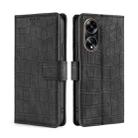 For OPPO A1 5G Skin Feel Crocodile Magnetic Clasp Leather Phone Case(Black) - 1