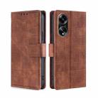 For OPPO A1 5G Skin Feel Crocodile Magnetic Clasp Leather Phone Case(Brown) - 1