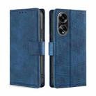 For OPPO A1 5G Skin Feel Crocodile Magnetic Clasp Leather Phone Case(Blue) - 1