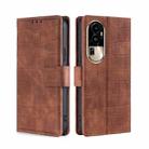 For OPPO Reno10 Pro 5G Skin Feel Crocodile Magnetic Clasp Leather Phone Case(Brown) - 1