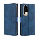 For OPPO Reno10 Pro 5G Skin Feel Crocodile Magnetic Clasp Leather Phone Case(Blue) - 1