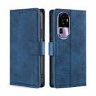 For OPPO Reno10 Pro+ 5G Skin Feel Crocodile Magnetic Clasp Leather Phone Case(Blue) - 1