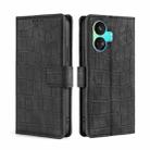 For Realme GT Neo5 SE Skin Feel Crocodile Magnetic Clasp Leather Phone Case(Black) - 1