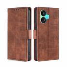 For Realme GT Neo5 SE Skin Feel Crocodile Magnetic Clasp Leather Phone Case(Brown) - 1