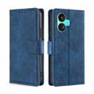 For Realme 11 Pro / 11 Pro+ 5G Skin Feel Crocodile Magnetic Clasp Leather Phone Case(Blue) - 1