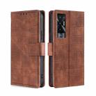 For Tecno Pova 5G Skin Feel Crocodile Magnetic Clasp Leather Phone Case(Brown) - 1