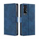For Tecno Pova 5G Skin Feel Crocodile Magnetic Clasp Leather Phone Case(Blue) - 1